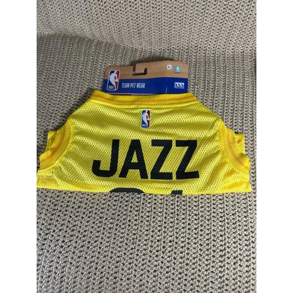 NBA Licensed Yellow Jazz 01 Pet Mesh Jersey Shirt Dog XL